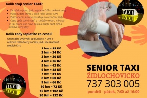 Senior TAXI Židlochovicko - nový ceník a úprava pravidel od 1. 1. 2023