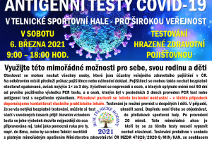 Antigenní testy COVID-19 pro širokou veřejnost - Telnice