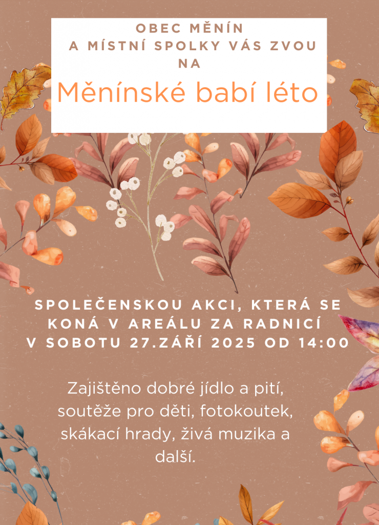 Babí léto 2025 - Měnín Babí léto 2025 - Měnín