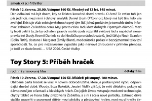 Kino Měnín - červen
