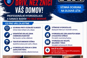 Nabídka služeb malé rodinné firmy IZOLA MORAVA, jako jsou Hydroizolace a sanace budov.