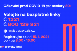 Registrace seniorů 80+ na očkování proti covidu