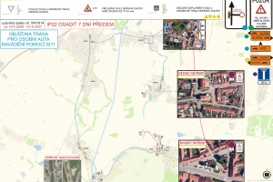 Výstavba obchvatu - II/416 Blučina 2. část - objízdné trasy