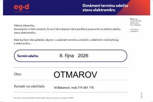 Odečty elektroměrů v Otmarově