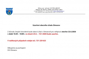 Uzavření obecního úřadu Otmarov