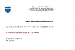 Uzavření OÚ Otmarov
