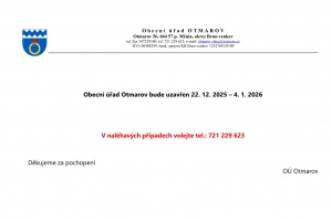 Uzavření OÚ Otmarov