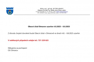 Uzavření OÚ Otmarov