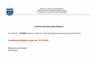 Uzavření obecního úřadu - dovolená