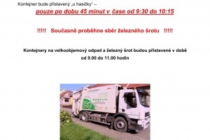 Svoz nebezpečného a velkoobjemového odpadu - jaro 
