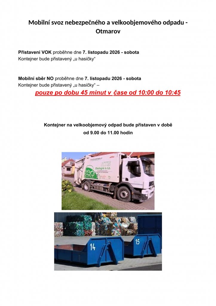 Svoz VOK a NO 2026 - podzim Svoz VOK a NO 2026 - podzim