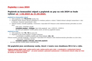 Poplatky v roce 2024