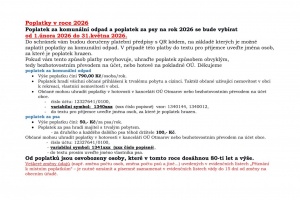 Platba poplatků 2026