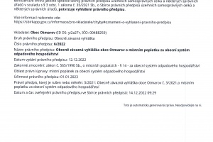 Oznámení o vyhlášení právního předpisu