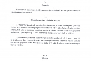 OZV obce Otmarov o stanovení koeficientu pro výpočet daně z nemovitých věcí -