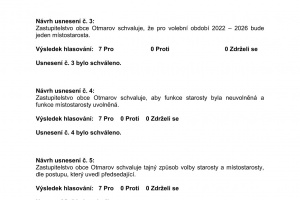 Usnesení z ustavujícího zasedání Zastupitelstva obce Otmarov - 19.10.2022 (2)