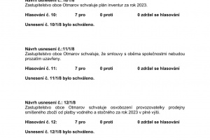 Usnesení ze zasedání Zastupitelstva obce Otmarov - 11.12.2023 (3)