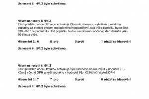 Usnesení ze zasedání Zastupitelstva obce Otmarov - 12.12.2022 (2)