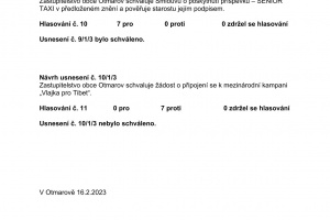 Usnesení ze zasedání Zastupitelstva obce Otmarov - 16.2.2023 (3)