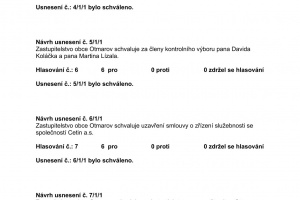 Usnesení ze zasedání Zastupitelstva obce Otmarov - 23.11 (2)