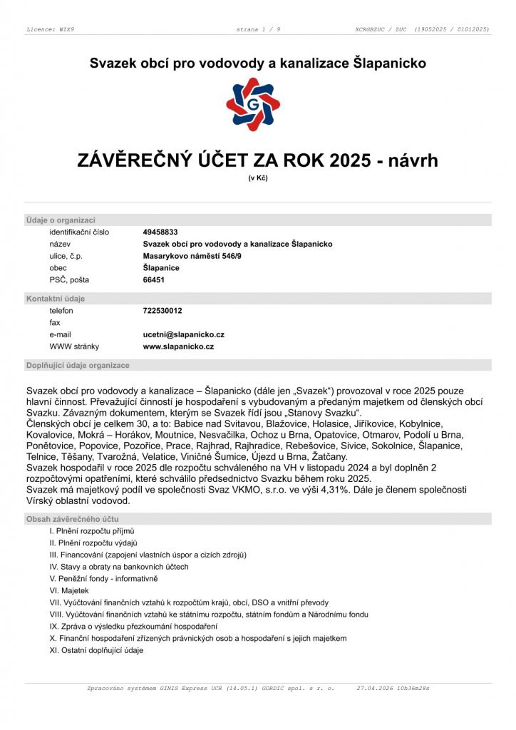 Návrh závěrečného účtu za rok 2025 (1) Návrh závěrečného účtu za rok 2025 (1)