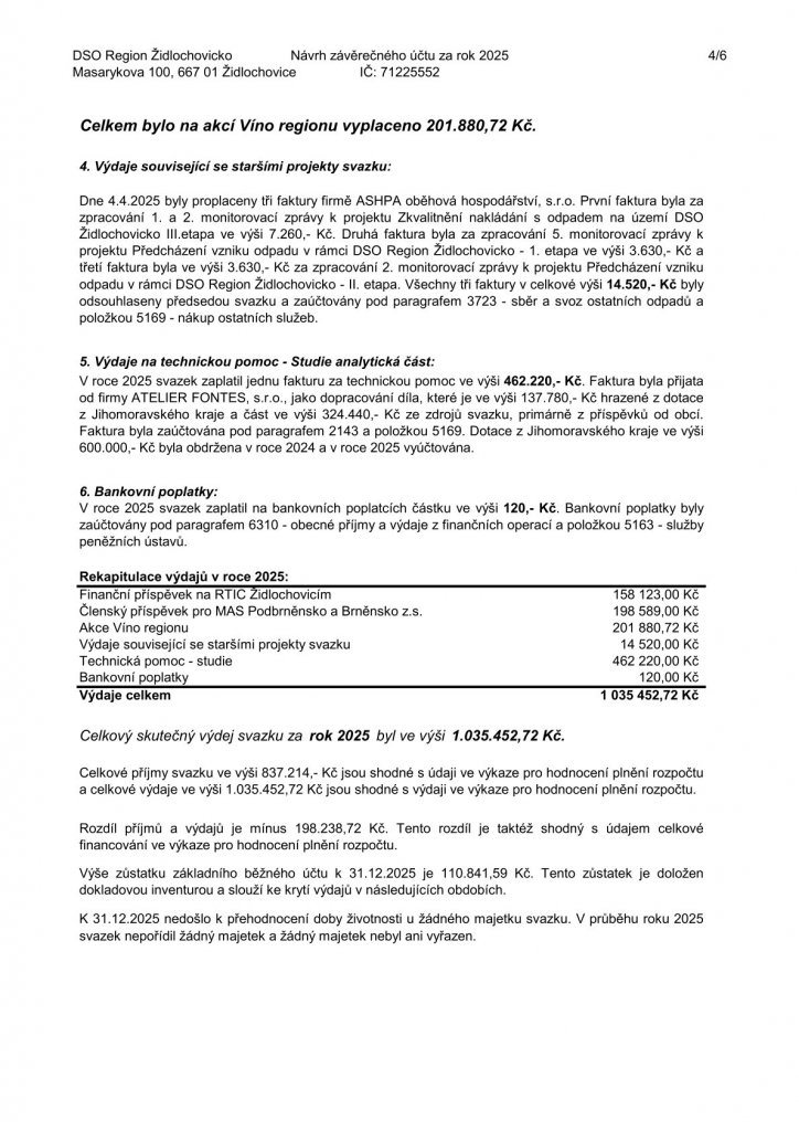 Návrh závěrečného účtu za rok 2025 (4) Návrh závěrečného účtu za rok 2025 (4)