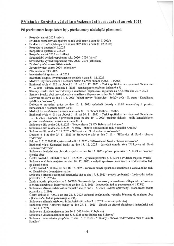 Zpráva o výsledku přezkoumání hospodaření 2025 (4) Zpráva o výsledku přezkoumání hospodaření 2025 (4)